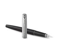 Parker Jotter Fountain Pen | Bond Street Black | Medium Nib Blue Ink | Gift Box