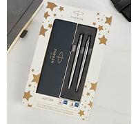 Parker Jotter Gift Set - Personalized Stainless Steel Ballpoint & Fountain Pens - Gifts for him, CEO, manager, executives