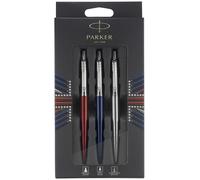 Parker Jotter London Trio Discovery Pack: Ballpoint Pen (Royal Blue), Gel Pen (Red Kensington) & Mechanical Pencil (Stainless Steel)