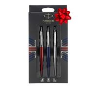 Parker Jotter London Trio Discovery Pack: Ballpoint Pen (Royal Blue), Gel Pen (Red Kensington) & Mechanical Pencil (Stainless Steel)