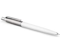 PARKER Jotter Original ballpoint pen, white and steel color, Line M 1.0 mm, blue ink.