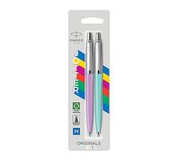 Parker Jotter Originals Ballpoint Pen Pastel Collection | Mint and Purple 50s Finishes | Medium Point | Blue Ink | 2 Count