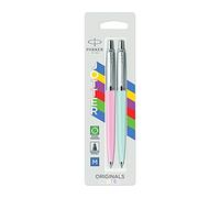 Parker Jotter Originals Ballpoint Pen Pastel Collection | Pink & Blue 50s Finishes | Medium Point | Blue Ink | 2 Count