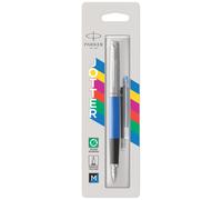Parker Jotter Originals Fountain Pen | Classic Blue Finish | Medium Nib | Blue & Black Ink
