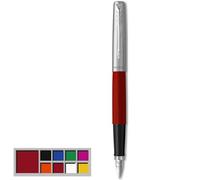 Parker Jotter Originals Fountain Pen | Classic Red Finish | Medium Nib | Handwriting Pens & Stationery Supplies | Blue & Black Ink