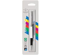 Parker Jotter Originals Fountain Pen | Classic White Finish | Medium Nib | Blue & Black Ink
