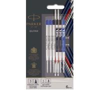 Parker Jotter London Ballpoint and Gel Pen Refill Discovery Pack: 3 Quinkflow Refills for Ballpoint Pens & 3 Quink Gel Refills
