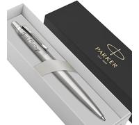 Parker Jotter Stainless Steel personalised parker pen engraved In Classy Gift Box Ideal Valentine's day, Birthday or Fathers Day Gift Perfect For Men & Women With Laser Engraving (Silver)