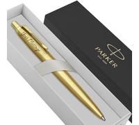 Parker Jotter Stainless Steel personalised parker pen engraved In Classy Gift Box Ideal Valentine's day, Birthday or Fathers Day Gift Perfect For Men & Women With Laser Engraving (Gold)