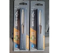 Parker Jotter Ballpoint Pen | Bond Street Black with Chrome Trim | Medium Point Blue Ink