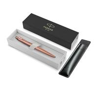 Parker Jotter XL Ballpoint Pen | Monochrome Matte Rose Gold | Medium Point | Blue Ink | Gift Box & Black sleeve pen case with embossed logo