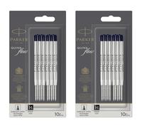 Parker Metal Ballpoint Pen Refills | Medium Point 0.7mm | Black QUINKflow Ink | Pack of 20