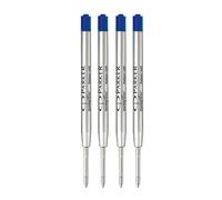 Parker Metal Ballpoint Pen Refills | Medium Point 0.7mm | Blue QUINKflow Ink | Pack of 4