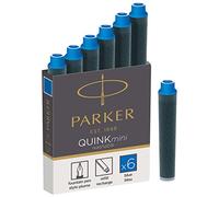 Parker Mini Fountain Pen Ink Refill Cartridges | Blue QUINK Ink | 6 Count