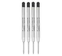 Parker Original Ballpoint Pen Refills | Medium Point 0.7mm | Black QUINKflow Ink | Pack of 4