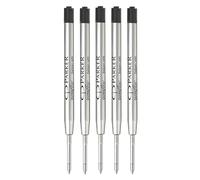 Parker Original Ballpoint Pen Refills | Medium Point 0.7mm | Black QUINKflow Ink | Pack of 5
