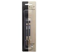 Parker Quink Ballpoint Pen Gel Ink Refills, Medium Tip, Black, 2 Count