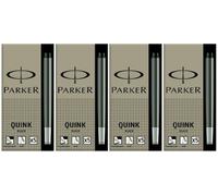 Parker Quink Fountain Pen Long Ink Cartridges Permanent Black x 20 (4x5)