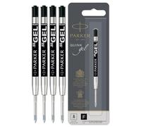 Parker Quink Gel Ballpoint Pen Refills - 0.5mm Fine Tip - Black Gel Ink - Pack of 4