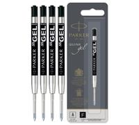 Parker Quink Gel Ballpoint Pen Refills - 0.5mm Fine Tip - Black Gel Ink - Pack of 4