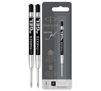 Parker Quink Gel Ballpoint Pen Refills - 0.5mm Fine Tip - Black Ink - Pack of 2