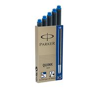 Parker Quink Ink Cartridges Permanent - Blue (Blister Pack of 5)