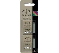 Parker Quink Ink Mini Cartridge Permanent - Black (2 x Box of 6)