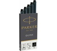 Parker Quink Long Black Fountain Pen Ink Cartridges - Pack 5 x 5