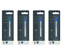 Parker Quink Rollerball Pen Refill Fine Tip Blue - Pack of 4
