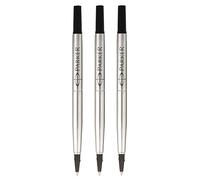 Parker Rollerball Pen Original Quink Ink Refills - 0.5mm Fine Point - Black Ink - Pack of 3