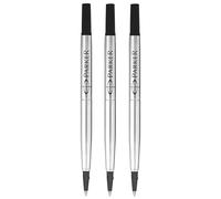 Parker Rollerball Pen Original Quink Ink Refills - 0.7mm Medium Point - Black Ink - Pack of 3