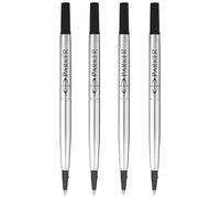 Parker Rollerball Pen Original Quink Ink Refills - 0.7mm Medium Point - Black Ink - Pack of 4
