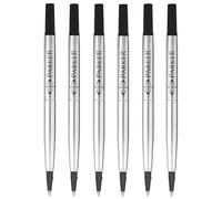 Parker Rollerball Pen Original Quink Ink Refills - 0.7mm Medium Point - Black Ink - Pack of 6
