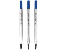 Parker Rollerball Pen Original Quink Ink Refills - 0.7mm Medium Point - Blue Ink - Pack of 3