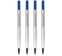 Parker Rollerball Pen Original Quink Ink Refills - 0.7mm Medium Point - Blue Ink - Pack of 4