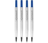 Parker Rollerball Pen Original Quink Ink Refills - 0.7mm Medium Tip - Blue Ink - Pack of 4