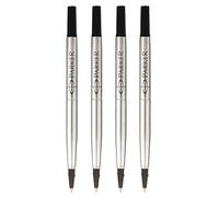 Parker Rollerball Pen Quink Ink Refills - 0.5mm Fine Point - Black Ink - Pack of 4