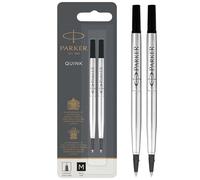 Parker Pens Rollerball Pen Refill Medium Point - Black QUINK Ink - Pack of 2