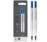 Parker Pens Rollerball Refill Quink – Blue Ink, Medium Point – Pack of 2