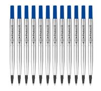 Parker Rollerball Pen Refills | Medium Tip | Blue QUINK Ink | 12 Count