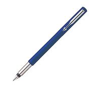 Parker S0282510 Vector Fountain Pen, Fine Nib, Gift Box - Blue with Stainless Steel Trim