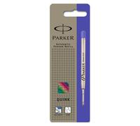 Parker S0909540 quinkflow fine point BLUE ink colour ball pen refill - pack of 1 - Blue, Silver