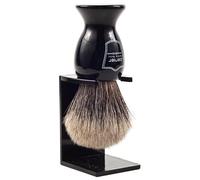 Parker Safety Razor 100% Pure Badger Bristle Shaving Brush with Black Handle -Brush Stand Included