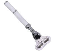 Parker Safety Razor, Deluxe Triple Blade Razor for Women - Compatible with Gillette Venus or Gillette Mach 3 Cartridges - 5.5 Inch Textured Brass Frame Handle-One Gillette Venus Cartridge Included
