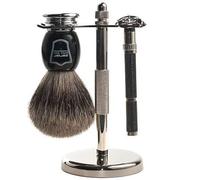 Parker Safety Razor Parker 96R Safety Razor Shave Set - Includes Pure Badger Brush, Stand & Parker 96R Butterfly Open Safety Razor