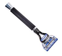 Parker Safety Razor Parker Deluxe Black Fusion Compatible Razor With Long Textured Handle Chrome