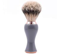 Parker Safety Razor Silvertip Badger Shaving Brush with Stand - Extra Dense and Extra Soft Bristles - Deluxe Gray and Rose Gold Handle - Shaving Brush for Men & Women
