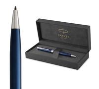 Parker Sonnet Ballpoint Pen | Blue Lacquer with Palladium Trim | Medium Point Black Ink | Gift Box