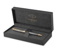 Parker Sonnet Ballpoint Pen | Chiselled Silver with Gold Trim | Medium Point Black Ink | Gift Box