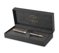 PARKER Sonnet Ballpoint Pen | Grey Lacquer with Gold Trims | Medium Point | Black Ink Refill | Gift Box | Perfect Graduation Gifts
